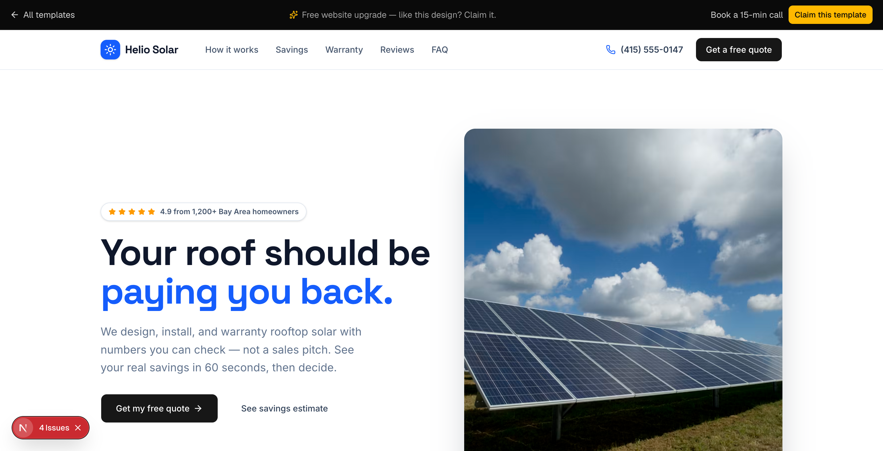 Solar template preview