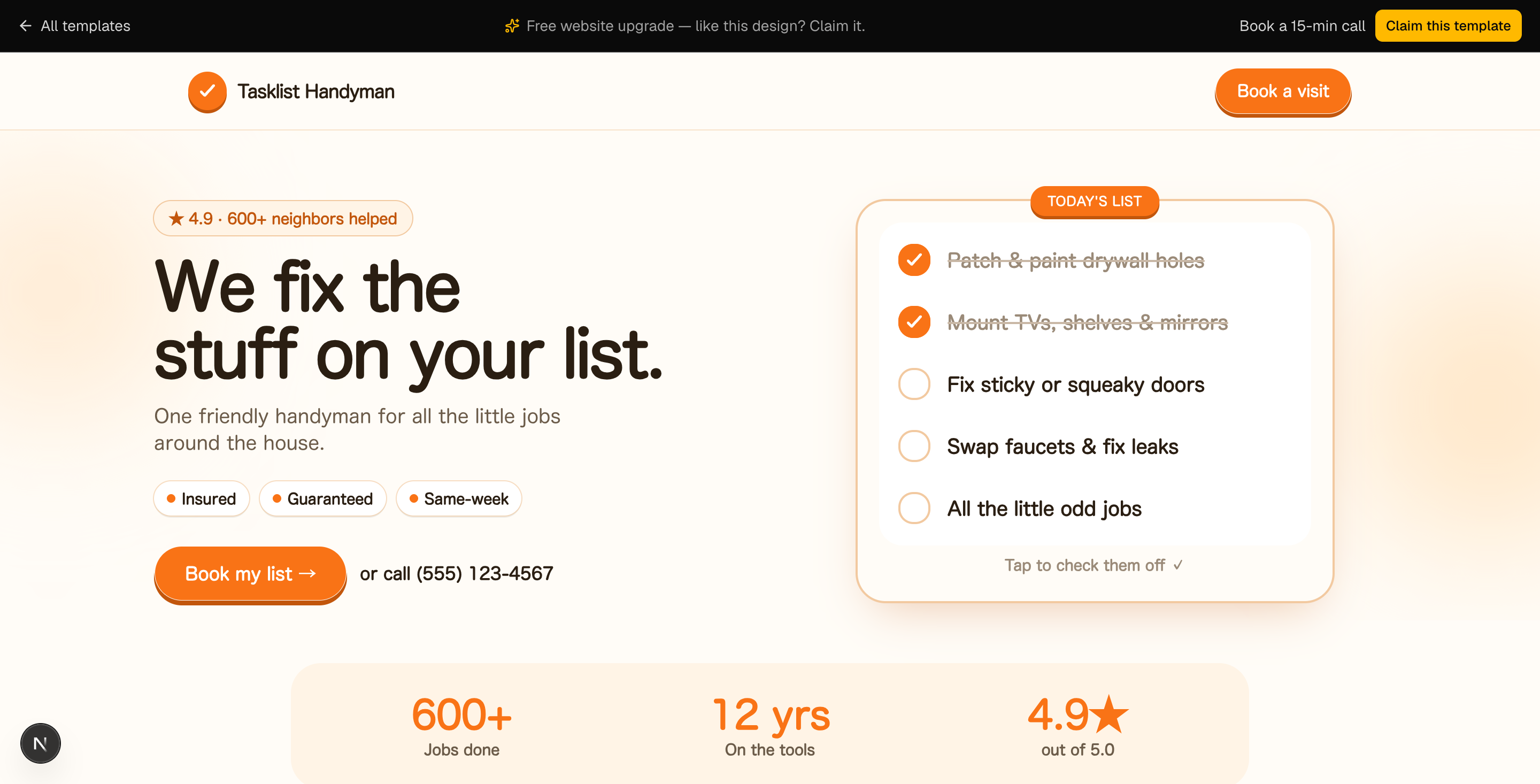 Tasklist Handyman preview